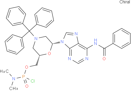 N,N-二甲基氯亚膦酰胺 [(2S,6R)-6-[6-(苯甲酰基氨基)-9H-嘌呤-9-基]-4-(三苯基甲基)-2-吗啉基]甲基酯