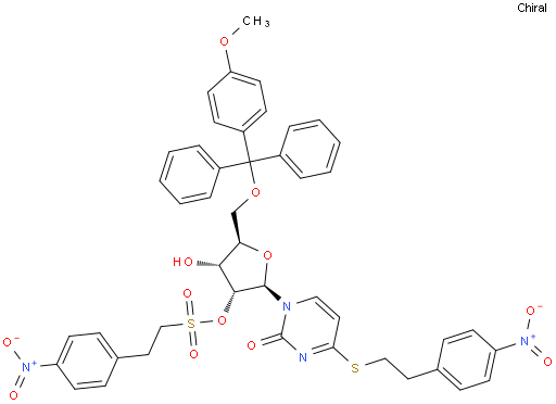 Uridine, 5'-O-[(4-methoxyphenyl)diphenylmethyl]-4-S-[2-(4-nitrophenyl)ethyl]-4-thio-, 2'-(4-nitrobenzeneethanesulfonate)