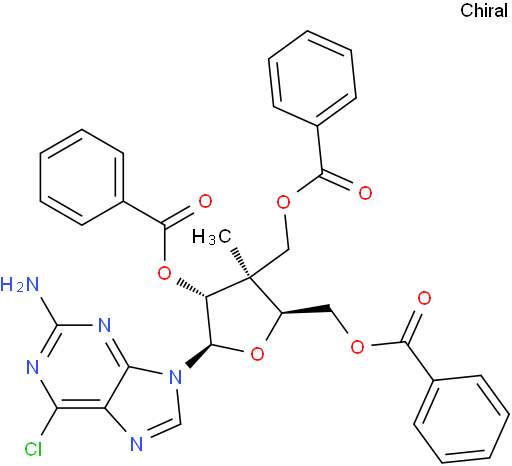 6-Chloro-9-[(3S)-2,5-di-O-benzoyl-3-[(benzoyloxy)methyl]-3-deoxy-3-methyl-β-D-erythro-pentofuranosyl]-9H-purin-2-amine