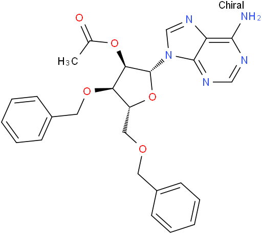 (2R,3R,4R,5R)-2-(6-amino-9H-purin-9-yl)-4-(benzyloxy)-5-((benzyloxy)methyl)tetrahydrofuran-3-yl acetate