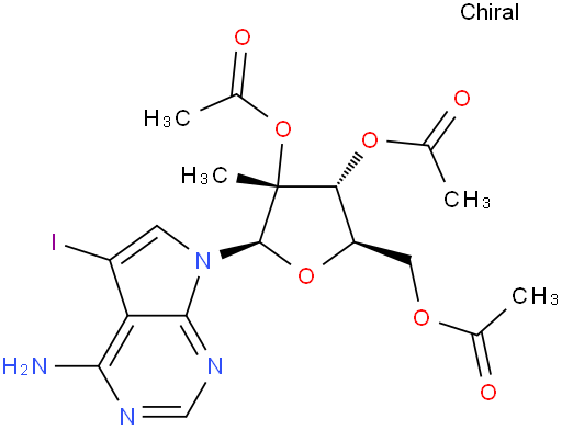 (2R,3R,4R,5R)-5-(acetoxymethyl)-2-(4-amino-5-iodo-7H-pyrrolo[2,3-d]pyrimidin-7-yl)-3-methyltetrahydrofuran-3,4-diyl diacetate