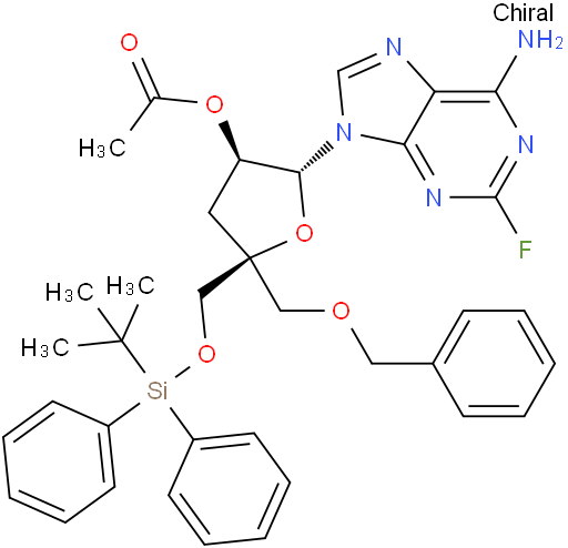 (2R,3R,5S)-2-(6-amino-2-fluoro-9H-purin-9-yl)-5-((benzyloxy)methyl)-5-(((tert-butyldiphenylsilyl)oxy)methyl)tetrahydrofuran-3-yl acetate