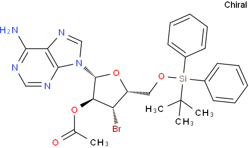 9-[2-0-Acetyl-3-bromo-3-deoxy-5-0-[(1,1dimethylethyl)diphenylsilyl]-B-D-xylofuranosyl]-9Hpurin-6-amine